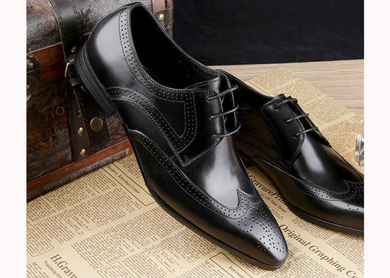 Formal Oxford Erkek Brogue Ayakkabıları Sığır Deri Plain Toe Klasik Erkek Ayakkabıları