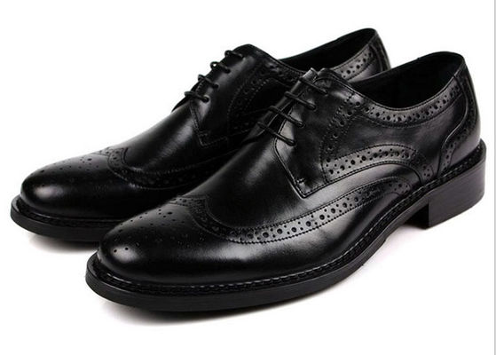 Yüksek İnek Erkek Deri Brogue Ayakkabıları, İş Goodyear El Yapımı Ayakkabılar