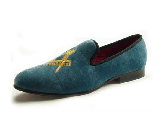Masonic ayakkabıları Erkek kadife loafers Kara Prens Parşömen - Giyinmiş deri sıradan loafers