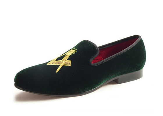 Masonic ayakkabıları Erkek kadife loafers Kara Prens Parşömen - Giyinmiş deri sıradan loafers