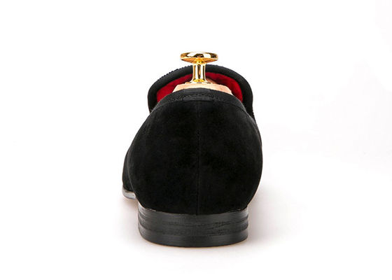 Casual Slipper Erkek Kafatası nakışlı dekorasyonlu kadife loafers