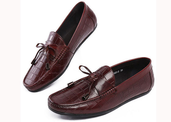 Casual Erkek Deri Loafers Anti Kayma Moccasins Bow Tie Düz ayakkabılar
