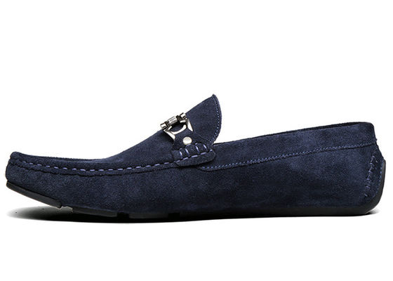 Bahar / Sonbahar Erkek Deri Loafers Klasik Mavi Süet Keşiş Ayakkabıları Beyler İçin