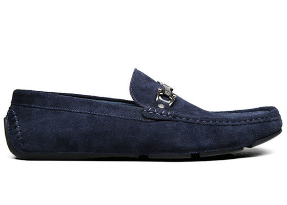 Bahar / Sonbahar Erkek Deri Loafers Klasik Mavi Süet Keşiş Ayakkabıları Beyler İçin