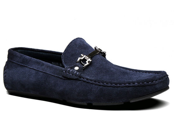 Bahar / Sonbahar Erkek Deri Loafers Klasik Mavi Süet Keşiş Ayakkabıları Beyler İçin