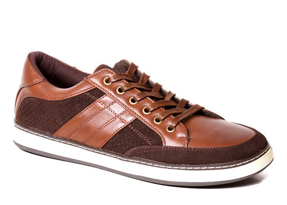 Kahverengi Klasik Erkek Dırnaqlı Sneakers, ODM Erkek Gerçek Deri Rastgele Ayakkabılar