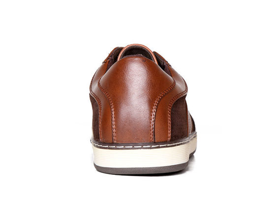 Kahverengi Klasik Erkek Dırnaqlı Sneakers, ODM Erkek Gerçek Deri Rastgele Ayakkabılar