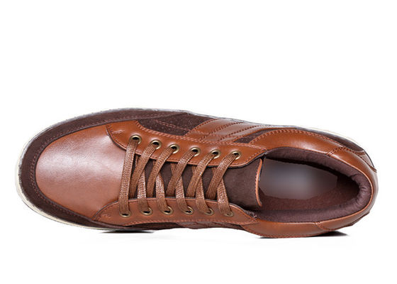 Kahverengi Klasik Erkek Dırnaqlı Sneakers, ODM Erkek Gerçek Deri Rastgele Ayakkabılar