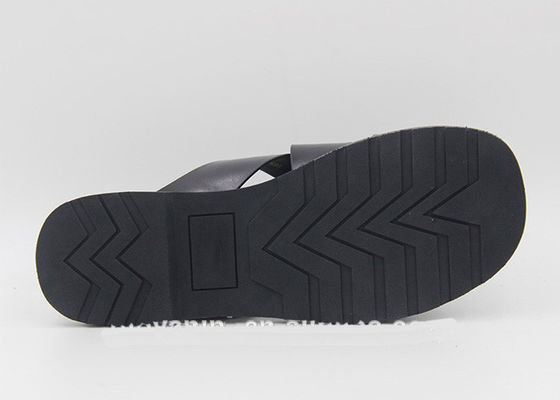 Moda Erkek Deri Çoraplar Flip Flops Siyah Erkek Yaz Deri Sandaleri