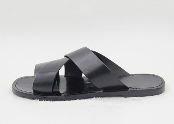 Moda Erkek Deri Çoraplar Flip Flops Siyah Erkek Yaz Deri Sandaleri