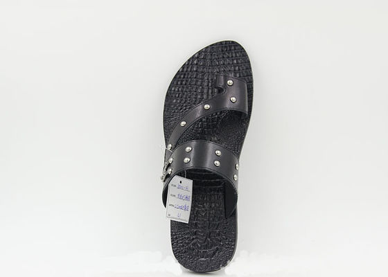 Ev Erkek Gerçek Deri Flip Flops Yaz Plaj Sandaleri Çoraplar