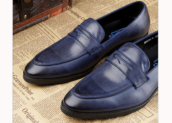 Lüks Erkek Deri Casual Ayakkabıları Oxford Erkek Mavi Brogue Ayakkabıları Parti / Düğün için