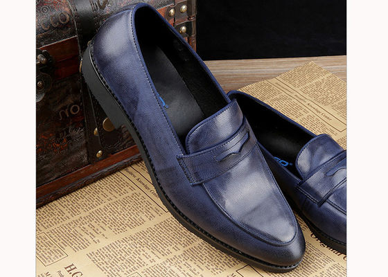 Lüks Erkek Deri Casual Ayakkabıları Oxford Erkek Mavi Brogue Ayakkabıları Parti / Düğün için