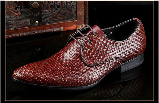 Erkek Burgundy Elbise Ayakkabıları Vintage İtalyan Goodyear Welted Tam Taneler Deri Ayakkabılar