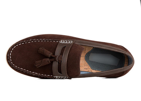 Dayanıklı Erkekler Ara sıra ayakkabıları Tassels Flat Loafer Erkekler Kahverengi Deri Sürüş Ayakkabıları