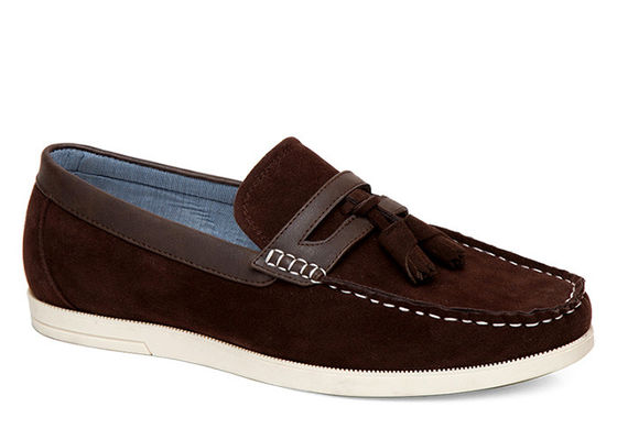 Dayanıklı Erkekler Ara sıra ayakkabıları Tassels Flat Loafer Erkekler Kahverengi Deri Sürüş Ayakkabıları