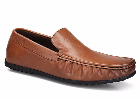 Slip On Mens Yumuşak Moccasin Ayakkabıları Gerçek Deri Flat Gommino Sürüş Ayakkabıları