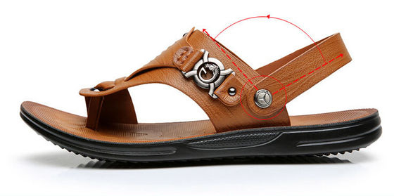 Kahverengi Casual Erkek Deri Sandal / Erkek Yaz Plaj Sandalları