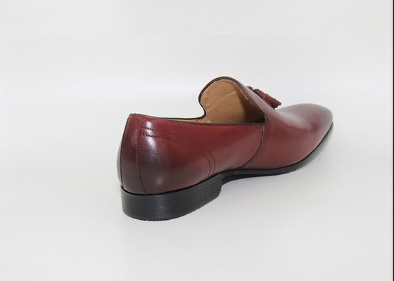 Tassel Düşük Topuklu Düğün Ayakkabıları Loafers Stili Boğa Yuvarlak Ayakkabısı El yapımı Oxford Ayakkabıları