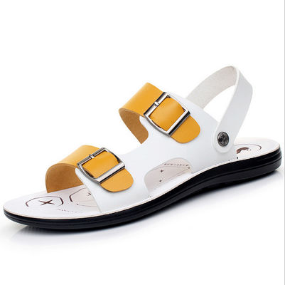 Moda Erkek Deri Kaydırma Ayakkabıları, Yaz Gerçek Deri Düz Sandal