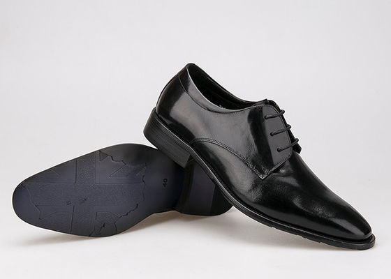 Flat Men Formal Dress ayakkabıları Siyah Gerçek Deri Dırnaqlı Ayakkabılar İş Ofisi için