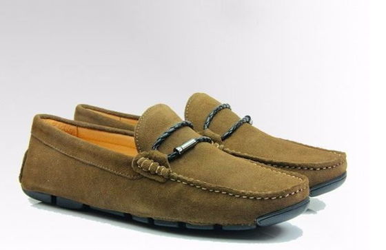 El yapımı Erkek Süet Yürüyüş Ayakkabıları Kaymaz Gerçek Deri Moccasin Gommino Ayakkabıları