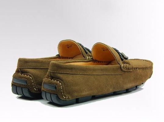 El yapımı Erkek Süet Yürüyüş Ayakkabıları Kaymaz Gerçek Deri Moccasin Gommino Ayakkabıları