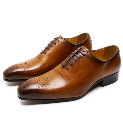 Retro Vintage Erkek Deri Elbise Ayakkabıları, Erkek Deri Dırnaqlı Brogue Ayakkabıları