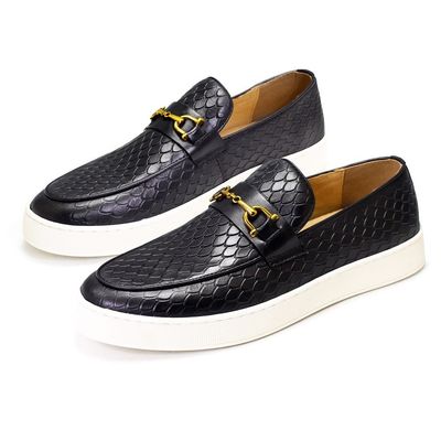 Her Sezon Erkekler Sneakers Gerçek Deri Düz Tekne Ayakkabıları Eğlence için