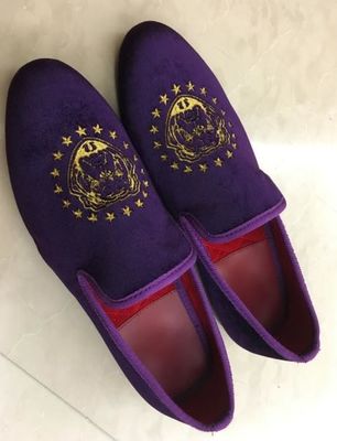 Mor Erkek Kadife Çorap, Parti için nakışlı Erkek Kadife Çorap
