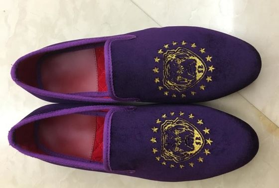 Mor Erkek Kadife Çorap, Parti için nakışlı Erkek Kadife Çorap