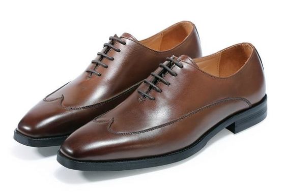 Derby Brogue Oxford Erkek Deri Elbise Ayakkabıları Klasik El Yapımı OEM Servisiyle