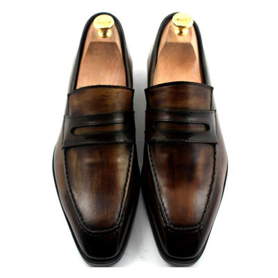 Özel Erkek Deri Elbise Ayakkabıları Goodyear Ayakkabısı 100% El Yapımı Gerçek Deri Loafers