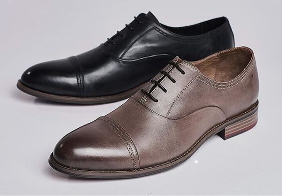 Yuvarlak ayakkabı moda erkekler giyim ayakkabıları, dantel OEM koyu kahverengi Oxford ayakkabıları