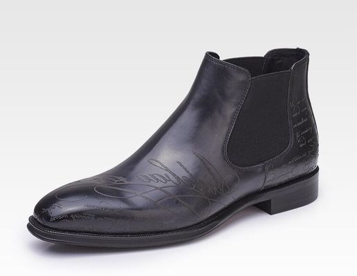 Formal Casual Erkek Ayakkabı Çizmeleri Yuvarlak Ayakkabı Deri Erkek Dırnaqlı Fermuar Çizmeleri