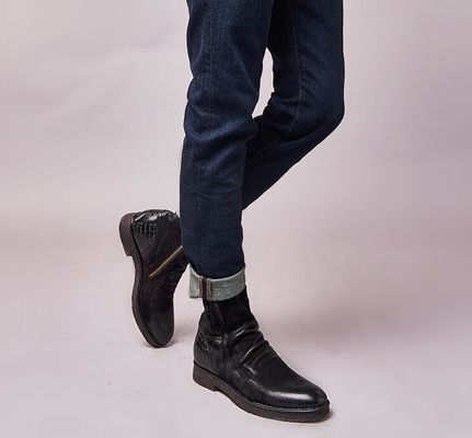 Goodyear Deri Çizmeler, Retro Erkek Brogue Chelsea Çizmeler