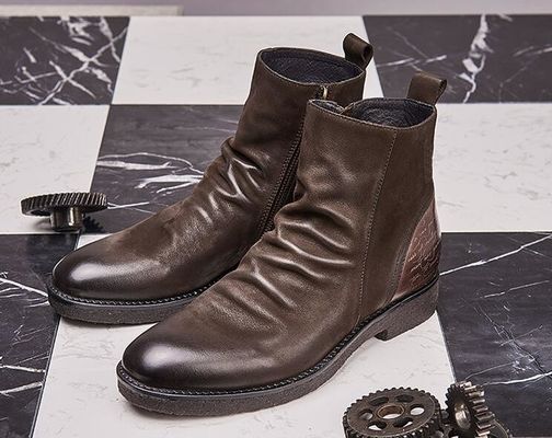 Goodyear Deri Çizmeler, Retro Erkek Brogue Chelsea Çizmeler