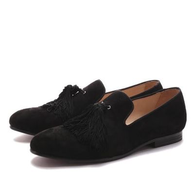 Yüksek Kaliteli Erkekler Tassels ile Kadife Loafers Özel Boyut