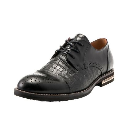 Patina Timsah Derisi Erkek Ayakkabıları, Brogue Kanat uçları Egzotik Deri Erkek Ayakkabıları