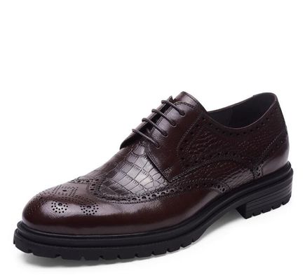 Brogues Casual Erkek Deri Elbise Ayakkabılar Nefes Alıcı Ofis Polisi Loafer