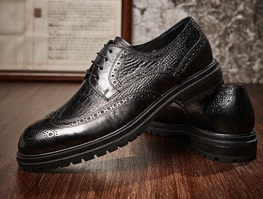Brogues Casual Erkek Deri Elbise Ayakkabılar Nefes Alıcı Ofis Polisi Loafer
