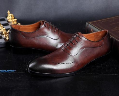 Moda Erkekler Resmi Giyim Ayakkabılar, Brogue Gizli Yüksek Topuklu Deri Ayakkabılar Erkekler İçin