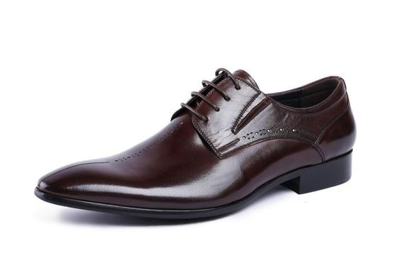 Marka Wingtip Oxford Lüks Erkek Deri Elbise Ayakkabıları, Oyulmuş Gerçek Deri Ayakkabılar