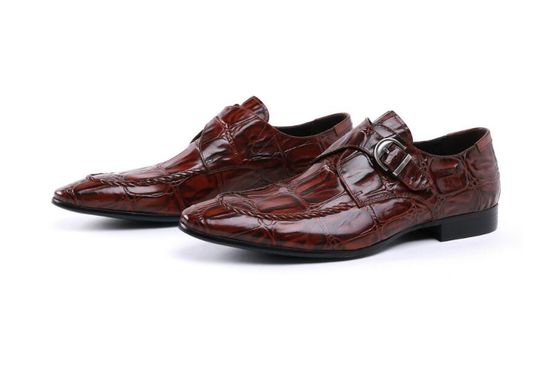 El yapımı parlak deri brogues resmi kahverengi iş ayakkabıları akşam partisi giymek için
