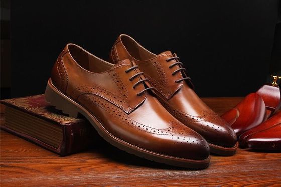 Klasik Tarzı Derby Siyah Giyinme Ayakkabıları, Retro Erkek Giyim Oxford Ayakkabıları