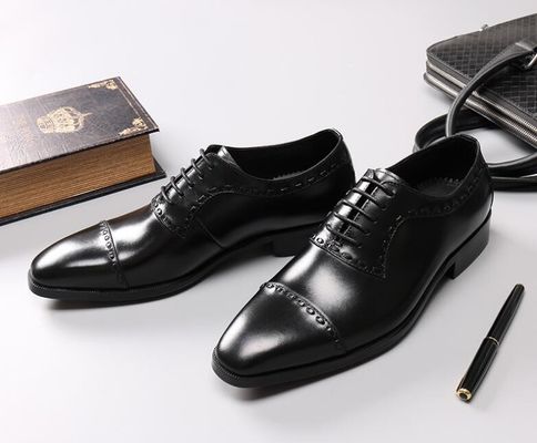 Deri Bahar / Sonbahar Erkek Düğün Elbise Ayakkabıları Erkek Moda Goodyear tabanları Oxford