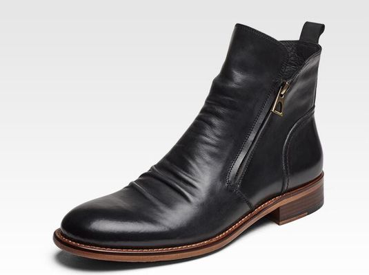 Siyah / Kahverengi Erkek Deri Elbise Çizmeleri, Erkek Designer Kamyonet Çizmeleri