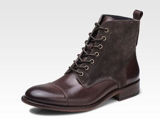 Dayanıklı Moda Renkli Kış Deri Erkek Askeri Stil Botlar Su geçirmez