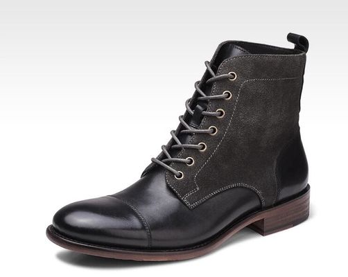 Dayanıklı Moda Renkli Kış Deri Erkek Askeri Stil Botlar Su geçirmez