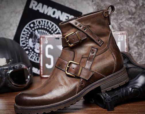 Gerçek Deri İngiliz Retro Erkek Martin Botları / Moda Chelsea Botları